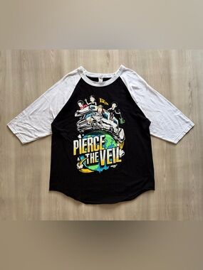 Pierce The Veil Tour Shirt Baseball Tee 3/4 Sleeves Sz XL